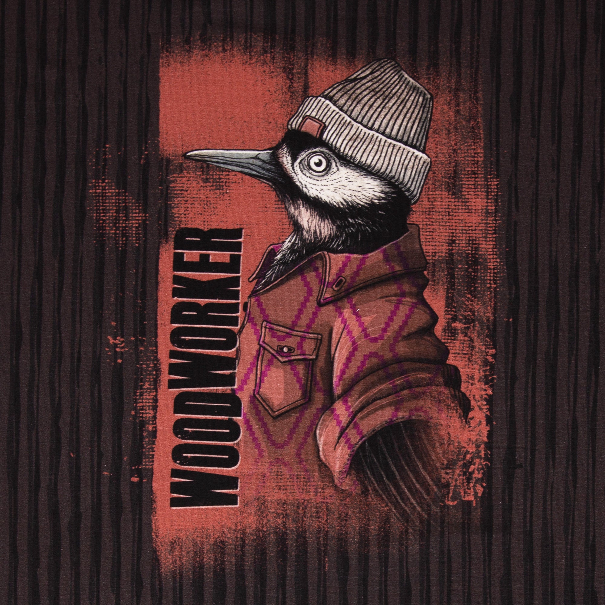 Wooworker woodpecker panel rust red