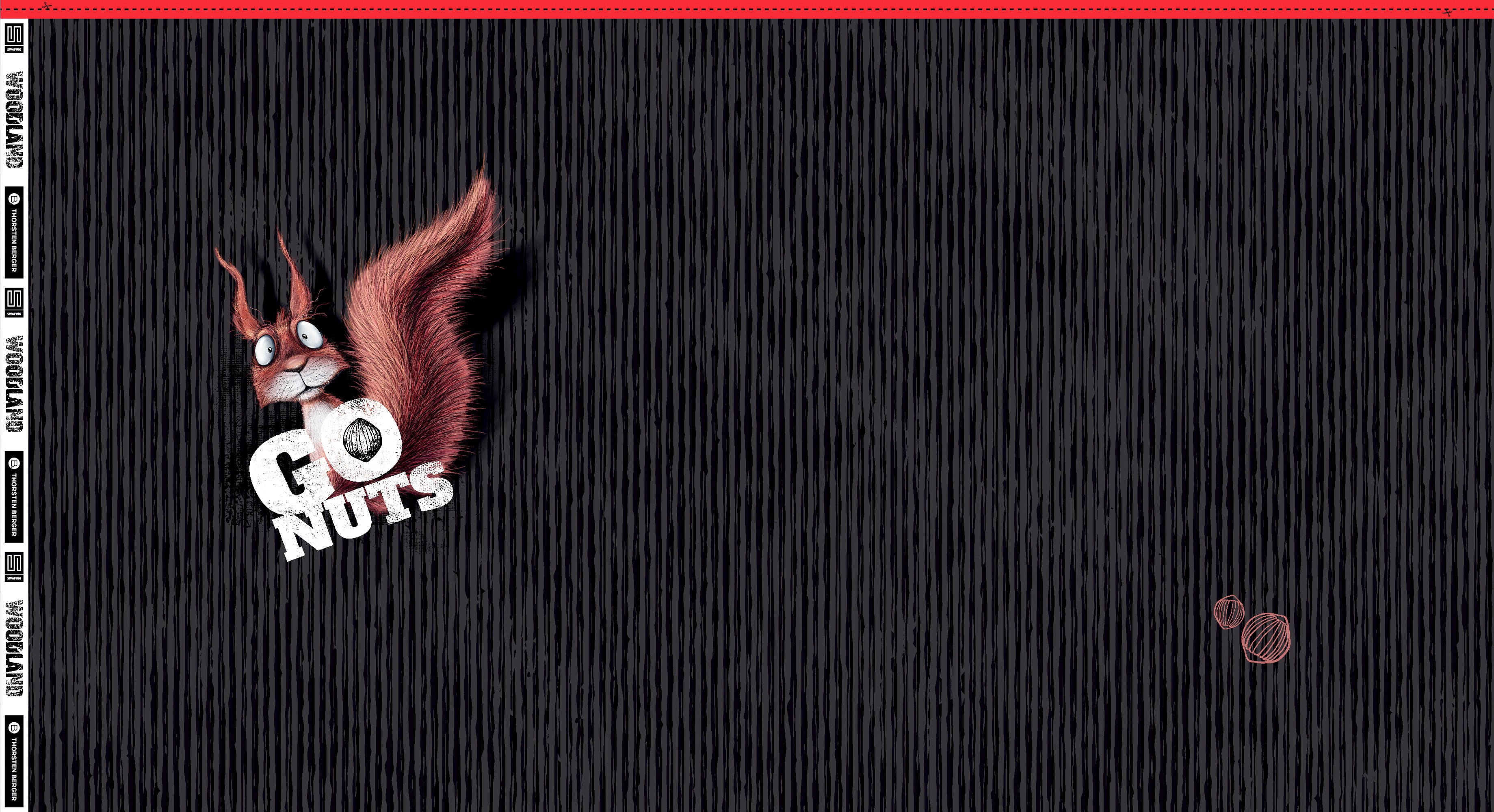Go Nuts panneau écureuil rayures marron