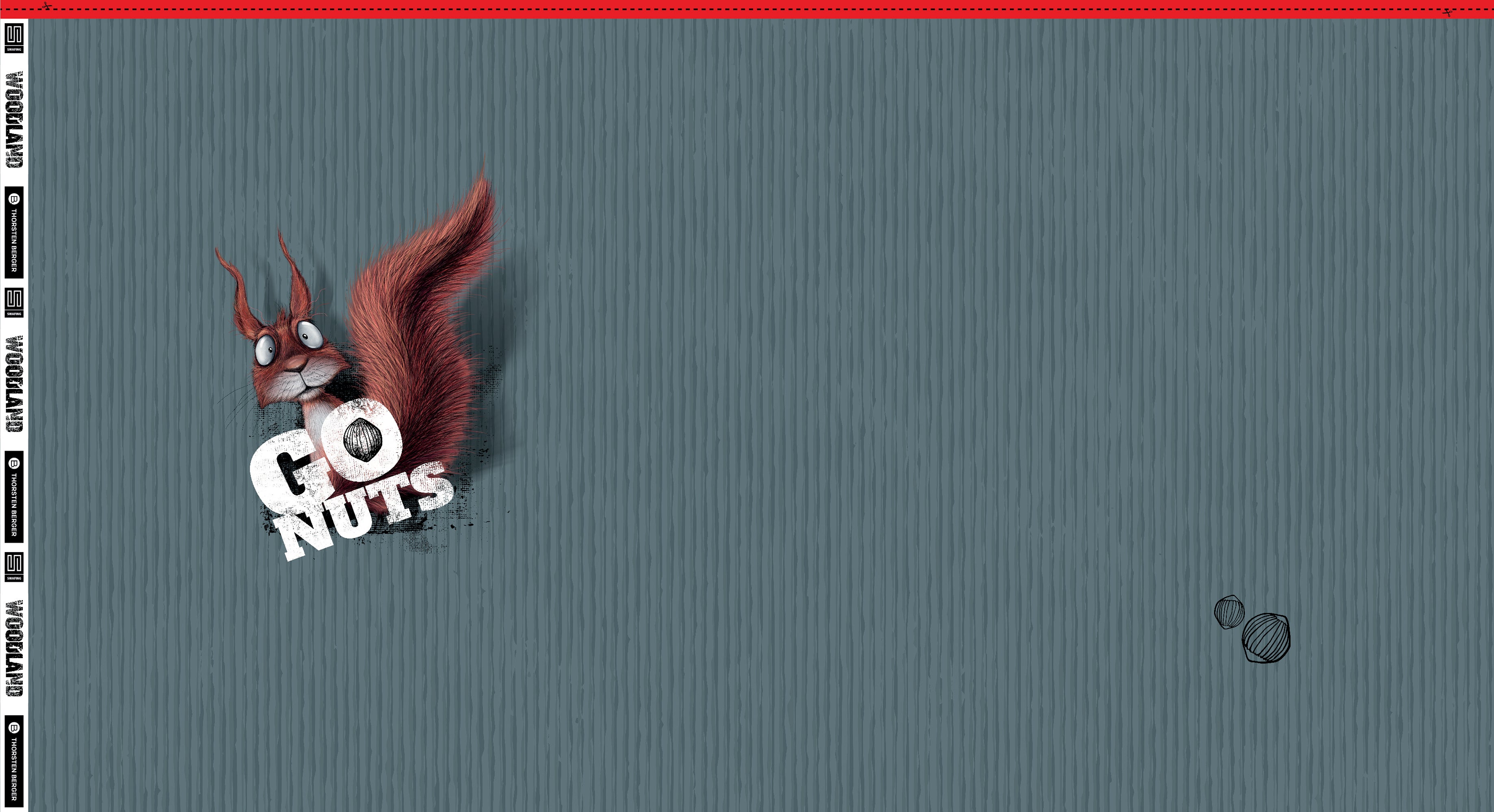 Go Nuts panneau écureuil rayures bleues