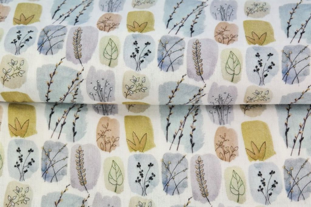 Fine cotton muslin with small boxes