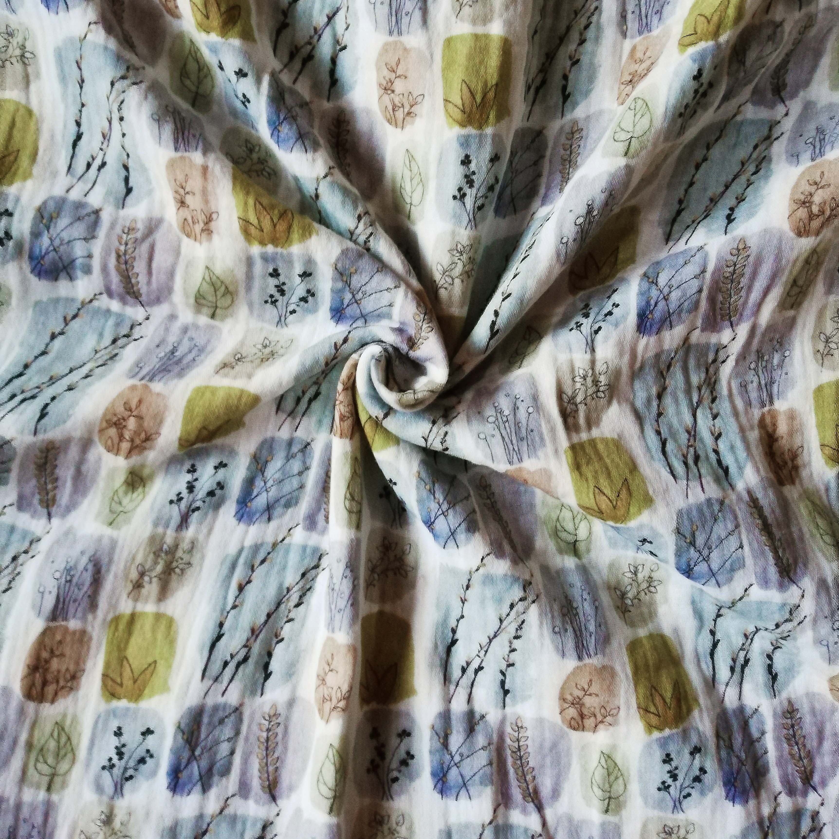 Fine cotton muslin with small boxes