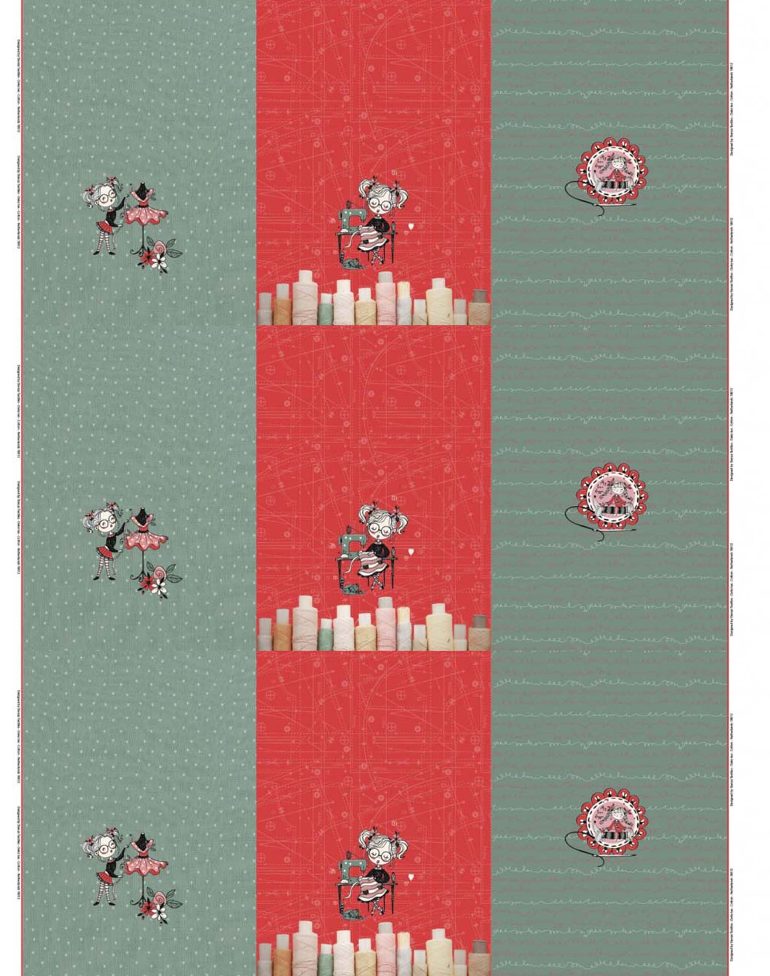 Jersey Panel the little seamstress in Mint Coralle Mint