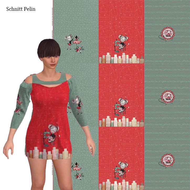 Jersey Panel the little seamstress in Mint Coralle Mint