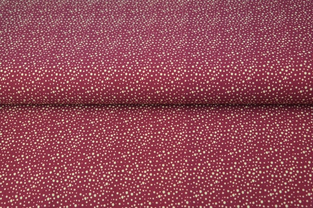 Light wine red cotton jersey digital print with dots