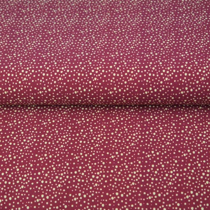 Light wine red cotton jersey digital print with dots