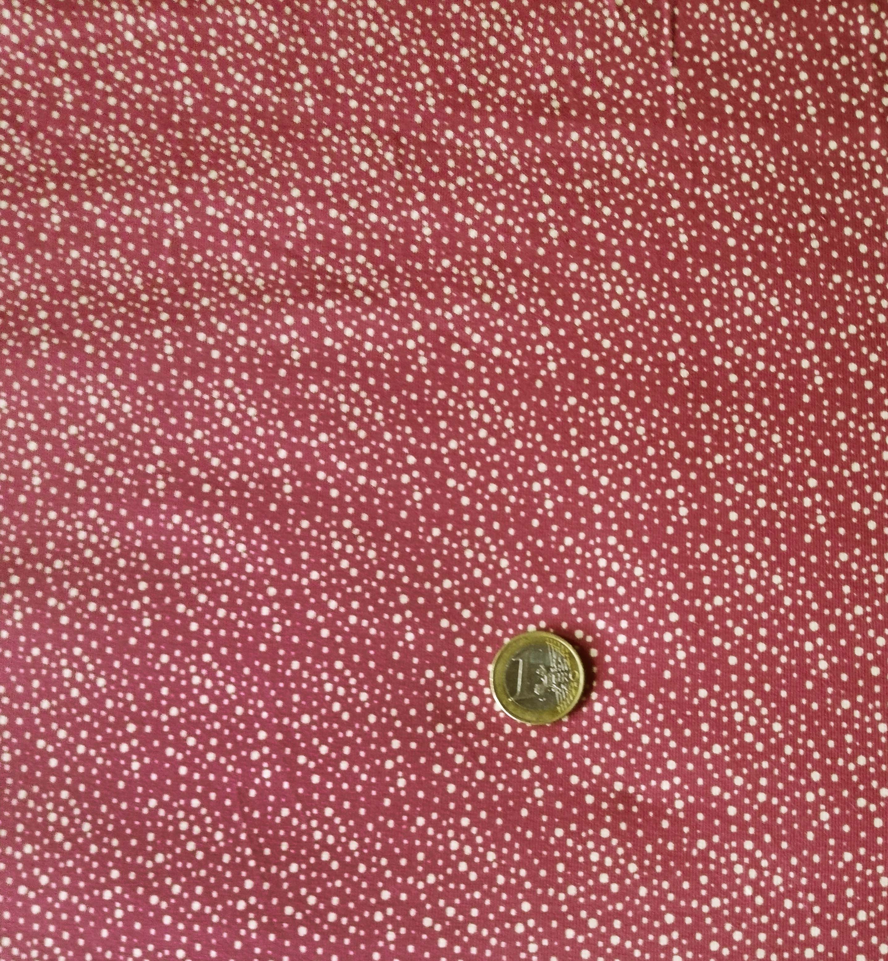 Light wine red cotton jersey digital print with dots