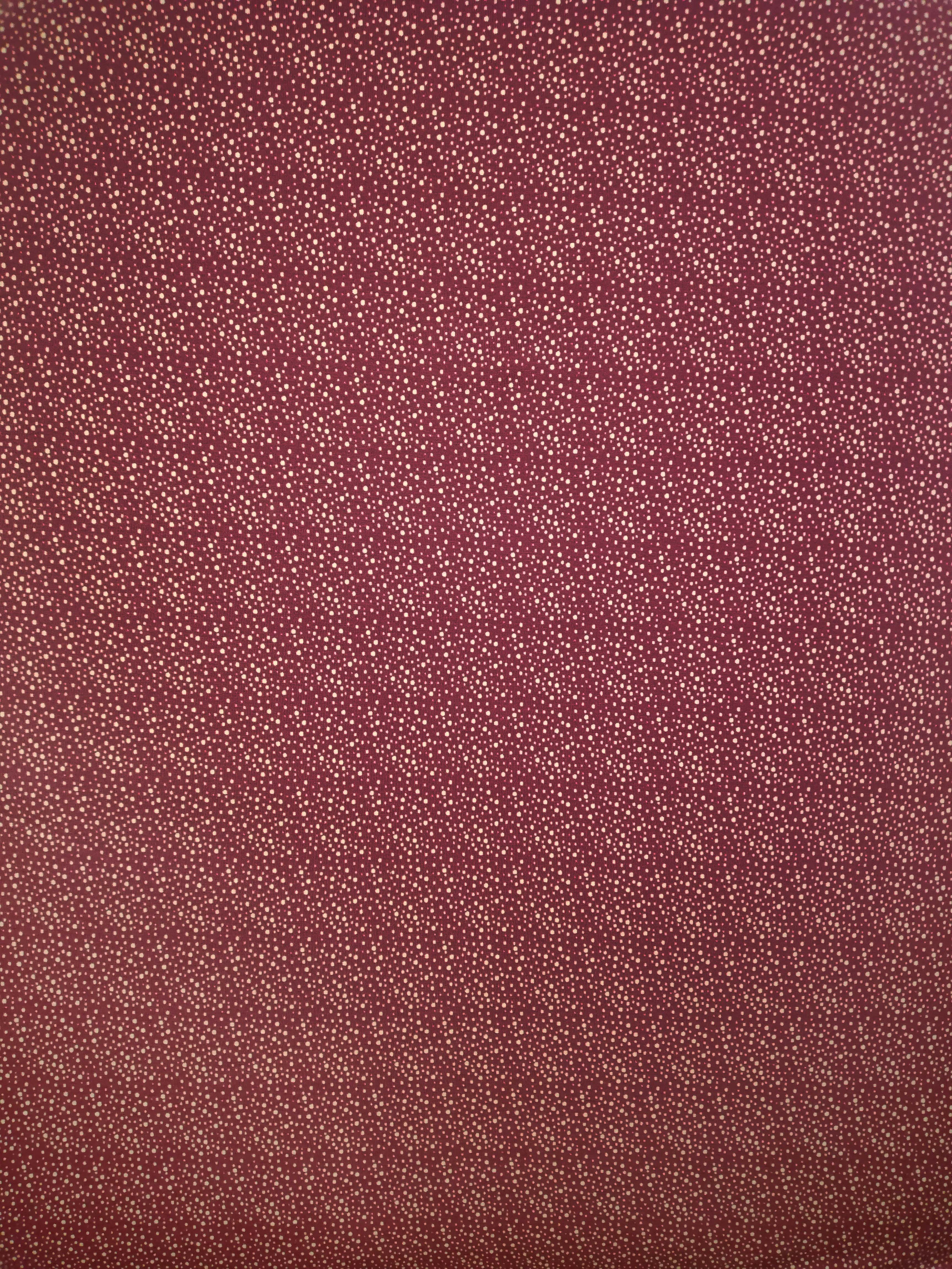 Light wine red cotton jersey digital print with dots