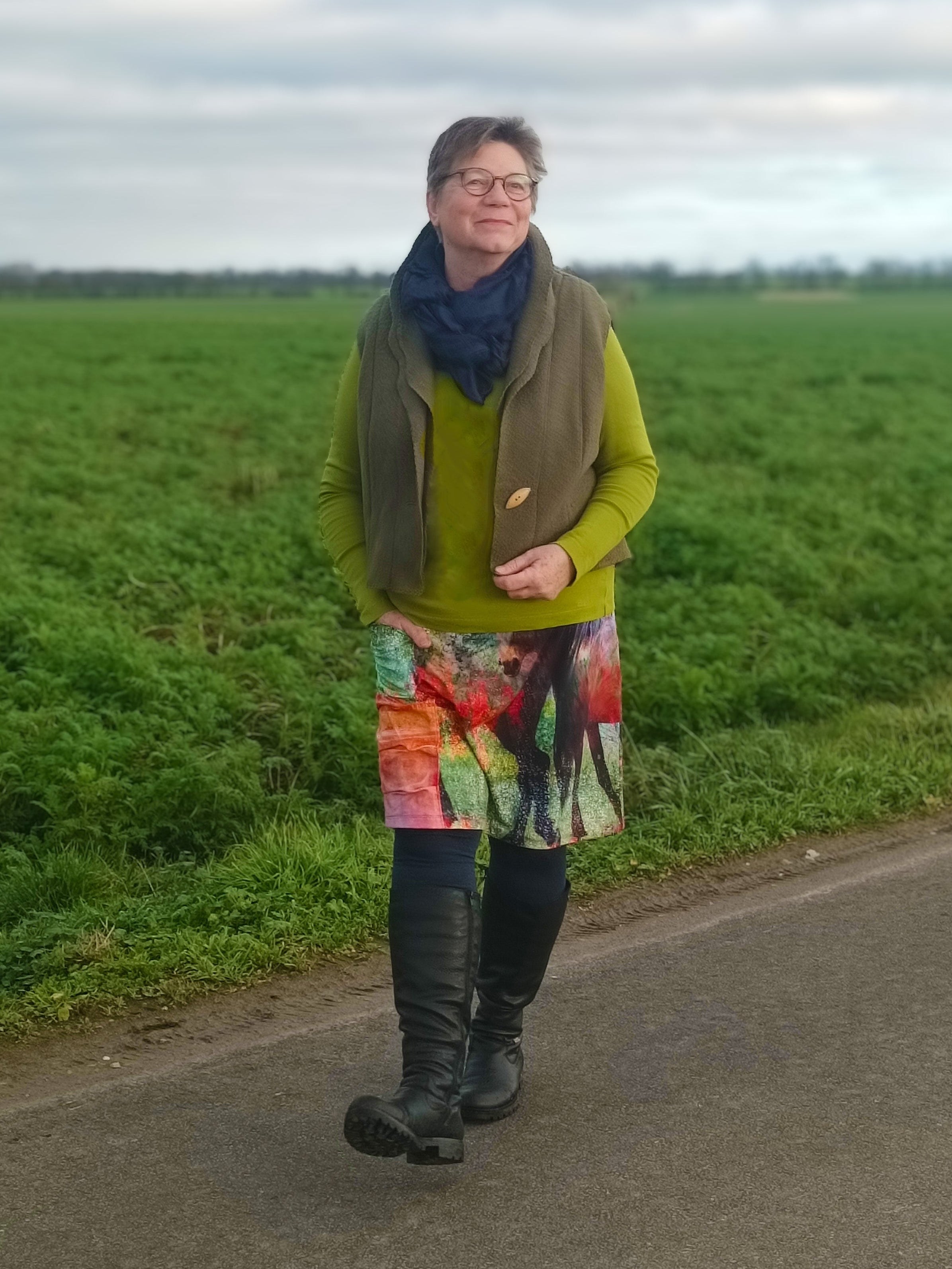 Schnittmuster Kalmia Weste mit doppeltem Wellen-Schalkragen