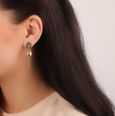 Earrings in Bronze Green by Franck Herval
