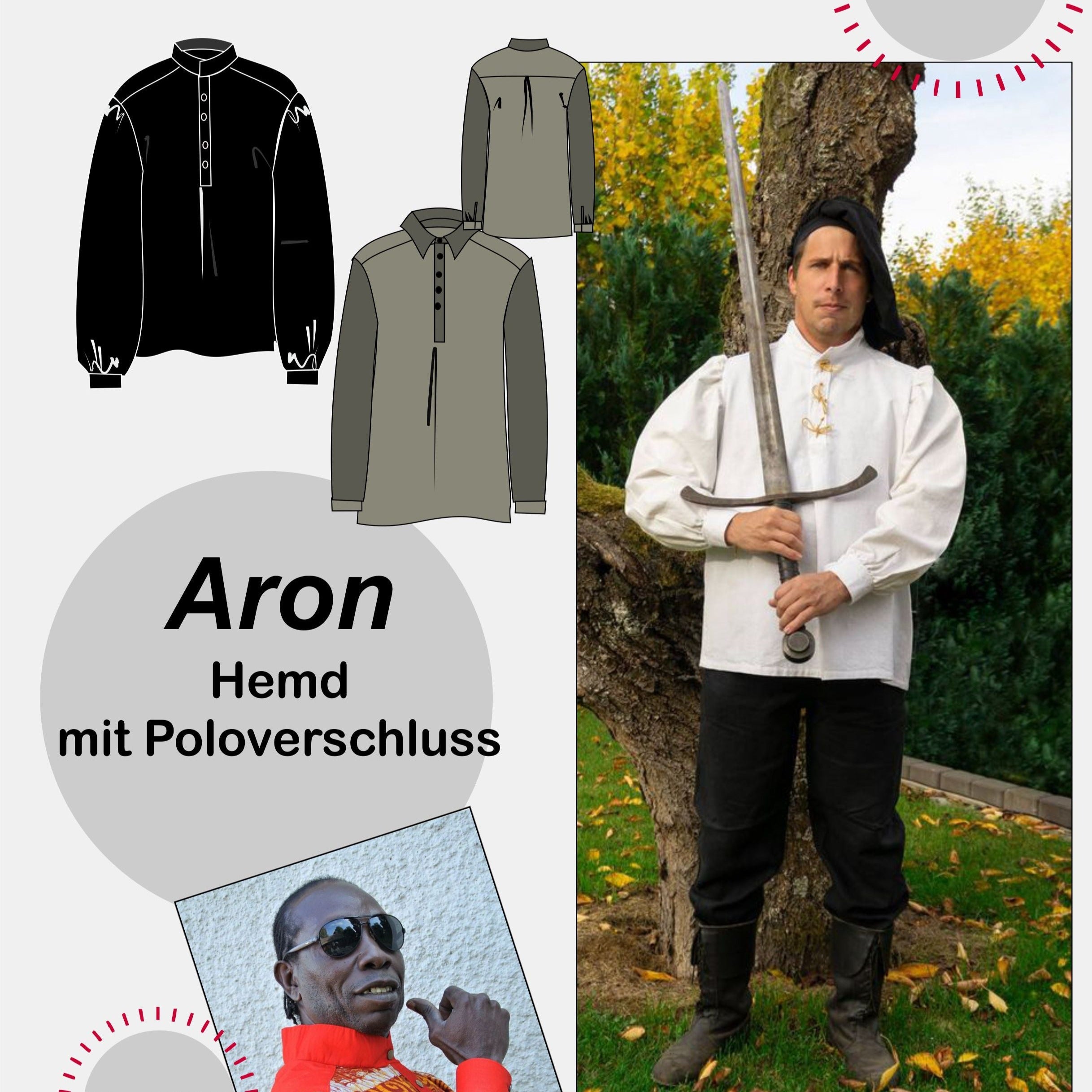 Aron men's shirts cut with polo closure