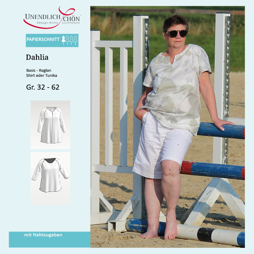 Schnittmuster Dahlia Raglan Basic Oberteil