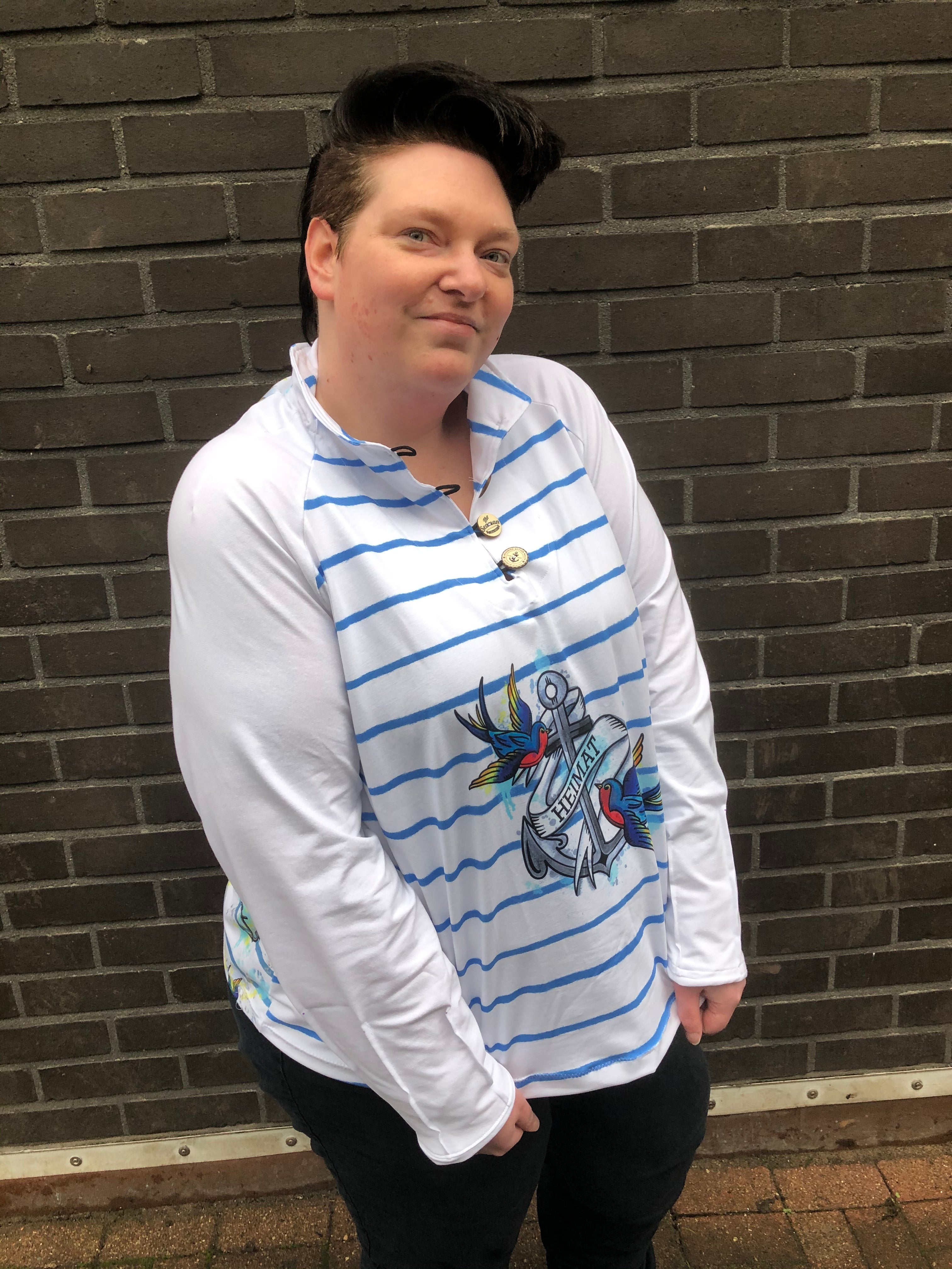 Nesrin Raglan Sweater with attached collar