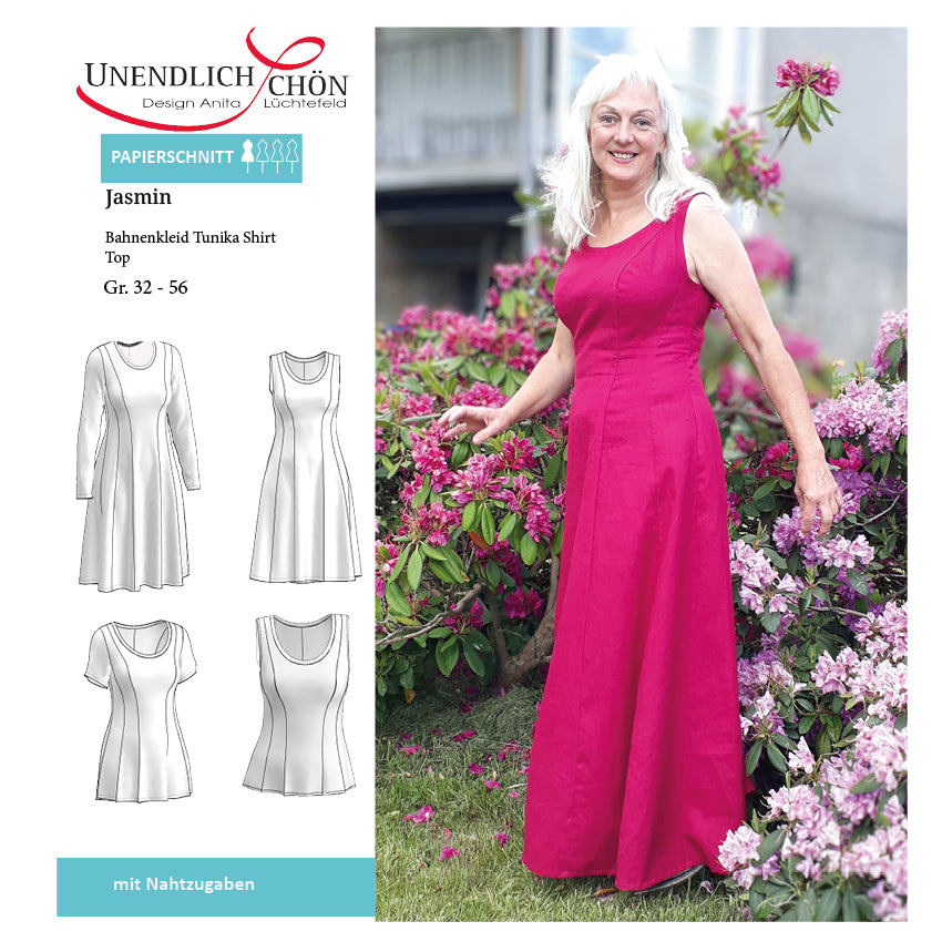 Schnittmuster Jasmin Bahnenkleid Shirt Top