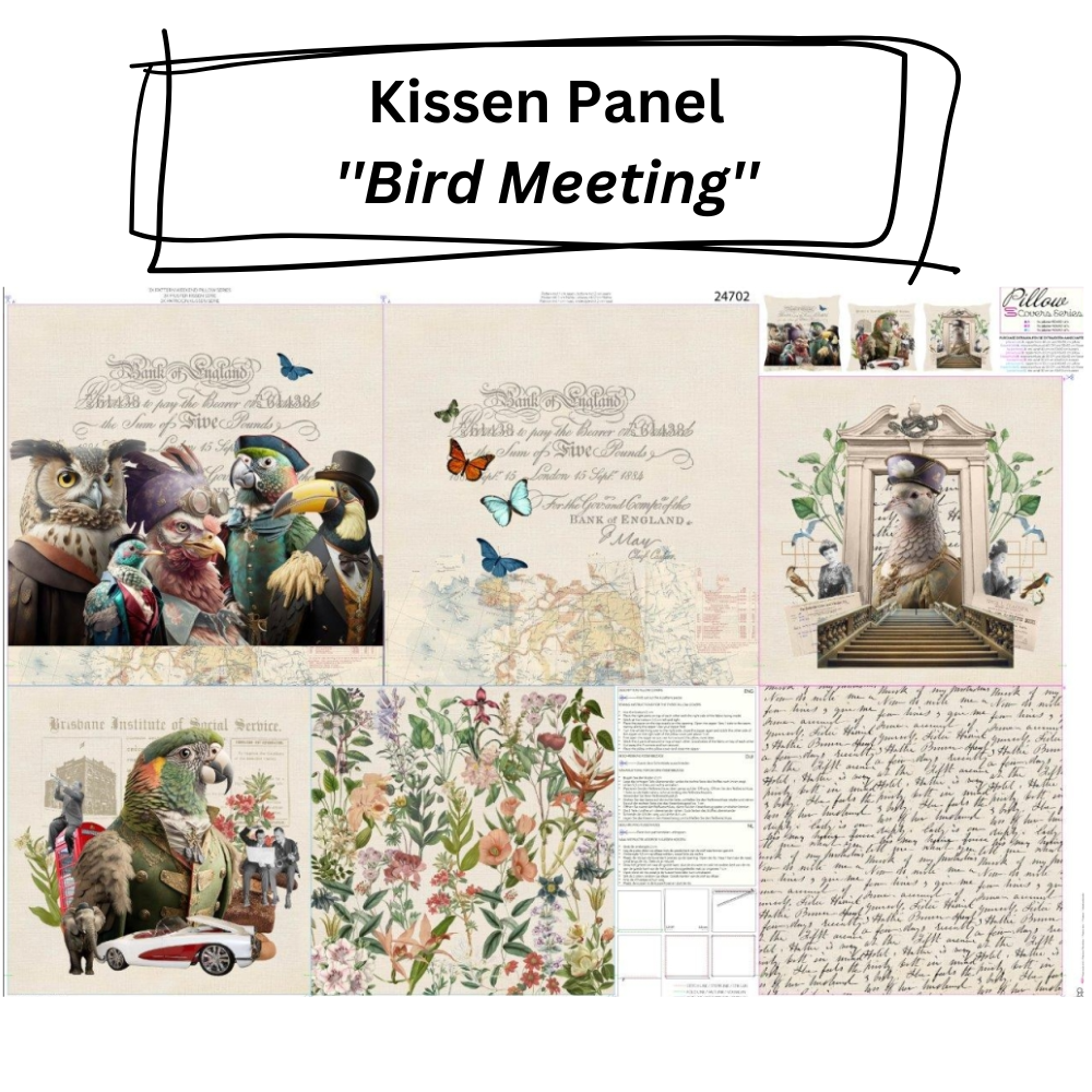Cushion Panel by Stenzo "Bird Meeting"