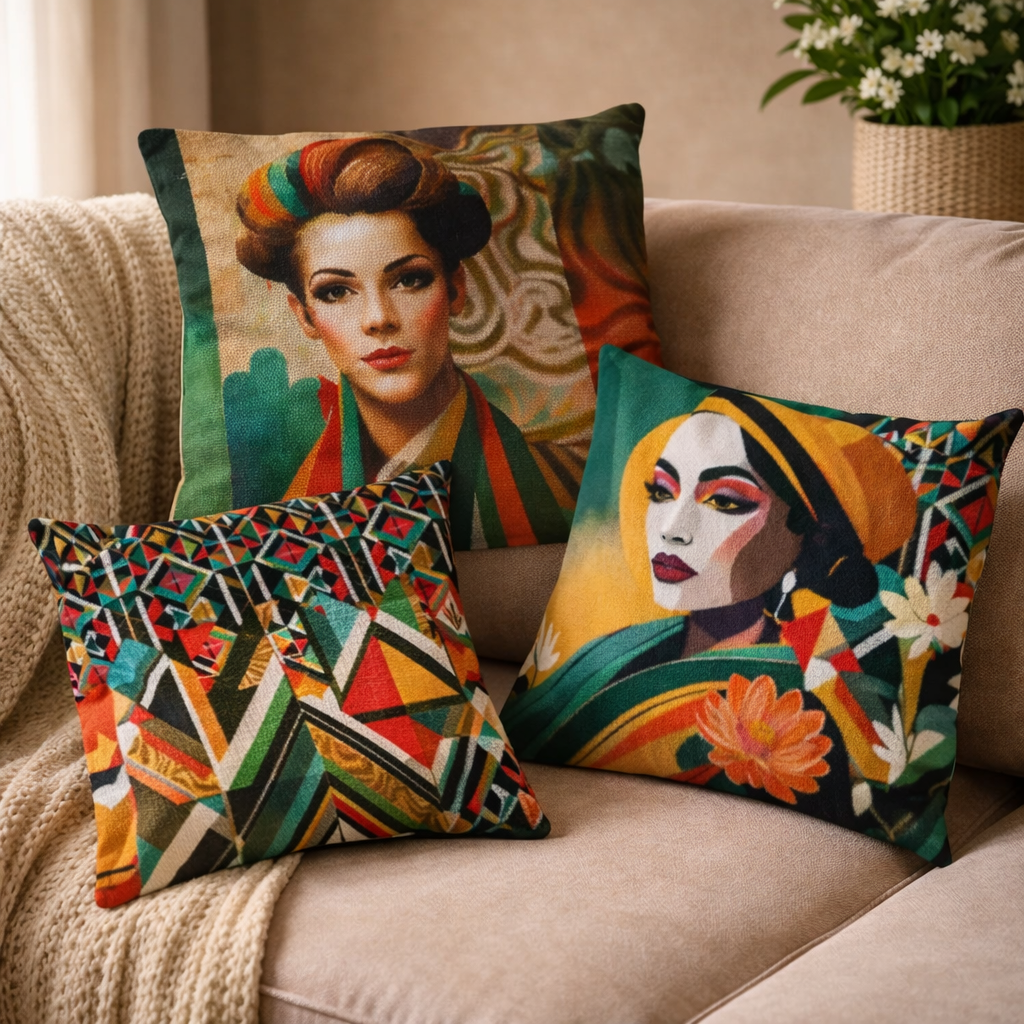 Kissen-Panel von Stenzo "Give Good Face"