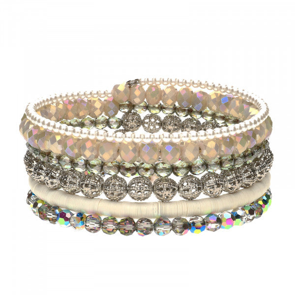 Cocomore wrap and spiral bracelet with Swarovski glass beads