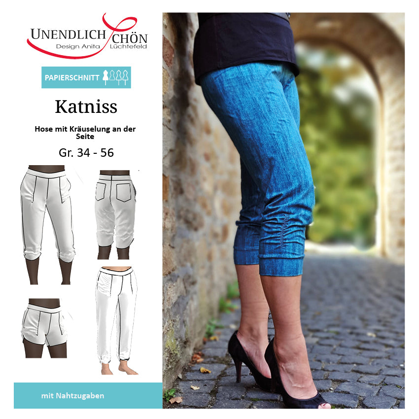 Katniss trouser cut with side gathers