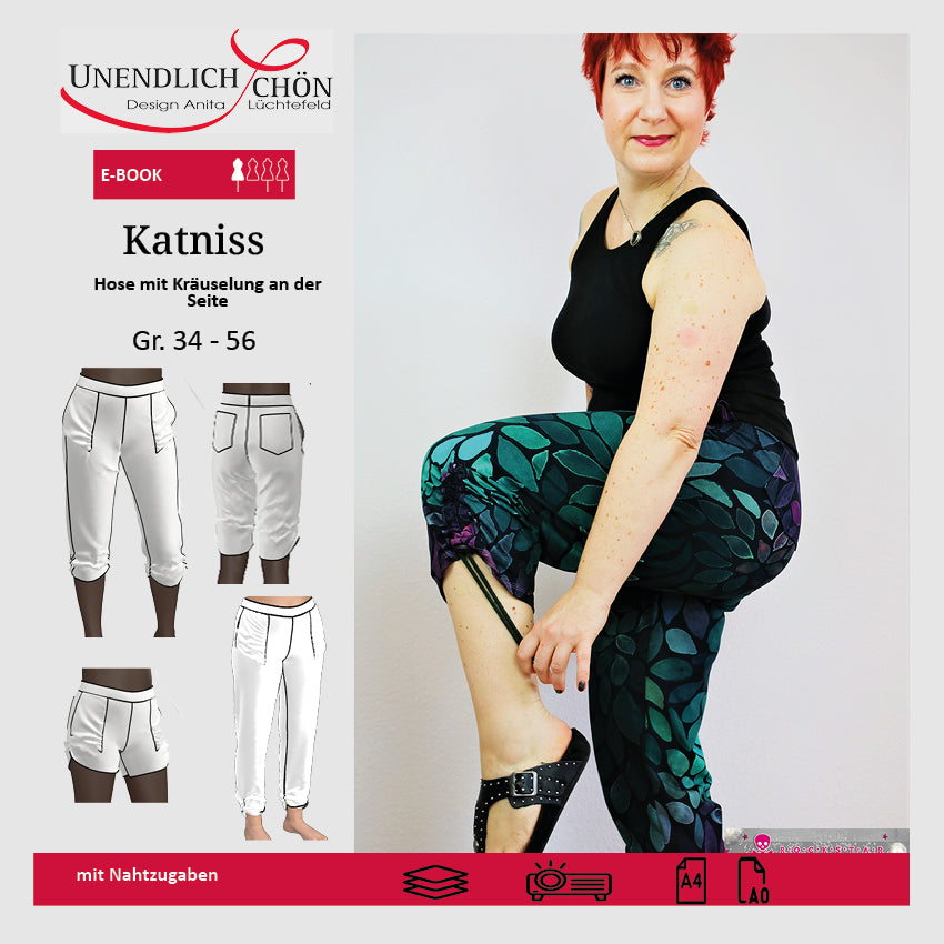 Katniss trouser cut with side gathers