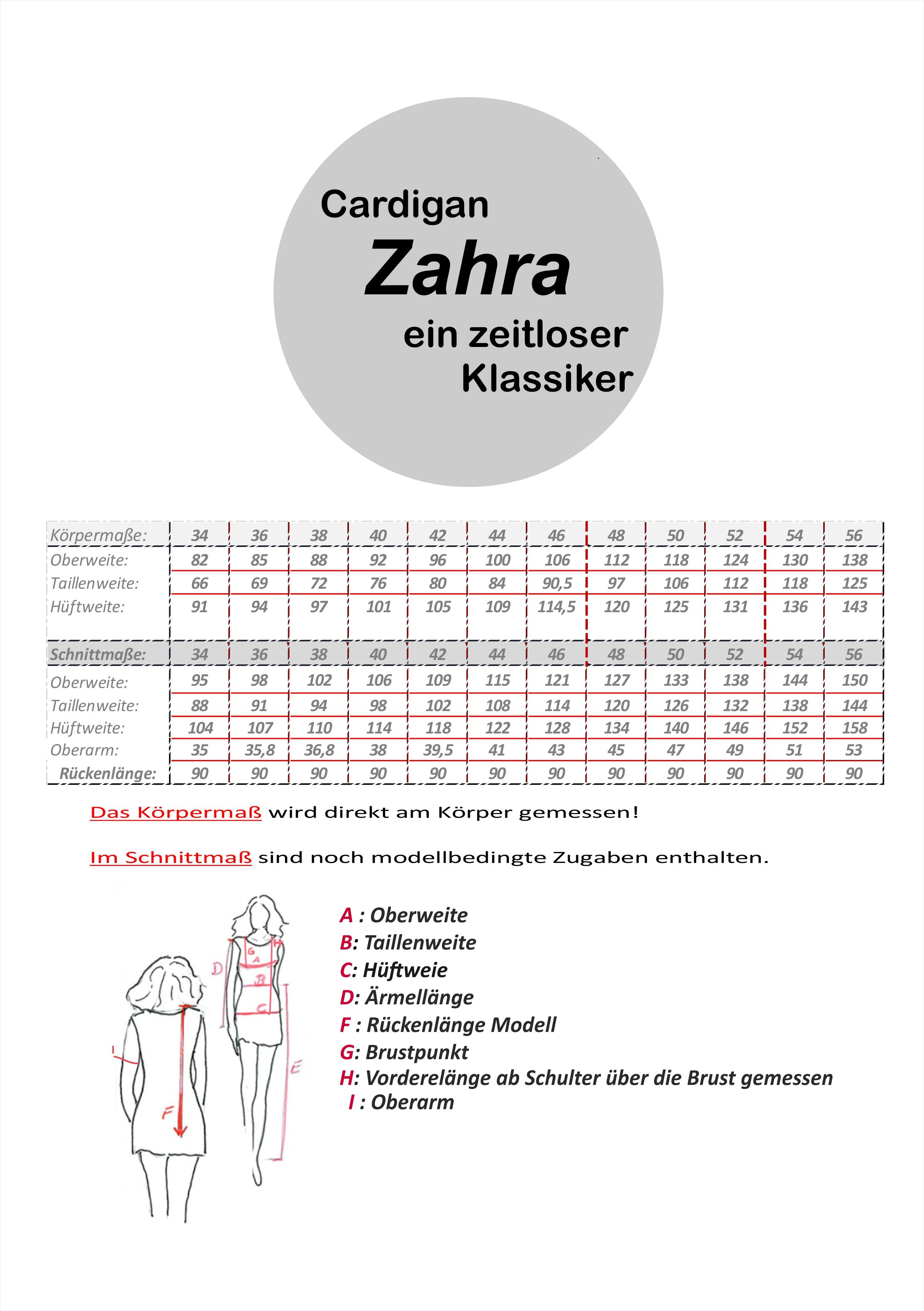 Schnittmuster Zahra Cardigan