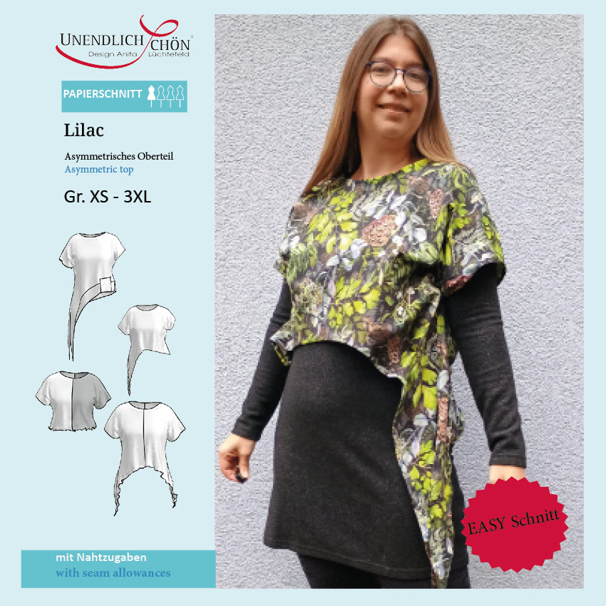 Schnittmuster Lilac Asymmetrisches Oberteil