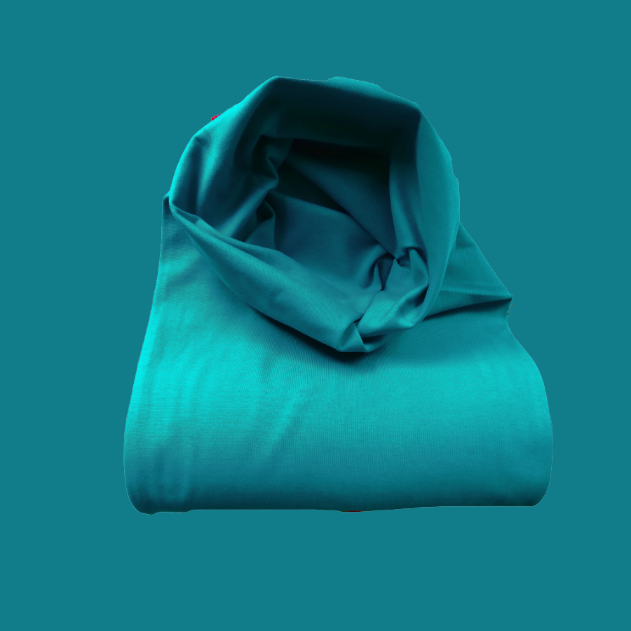 Cuff fabric as tubular fabric in petrol green