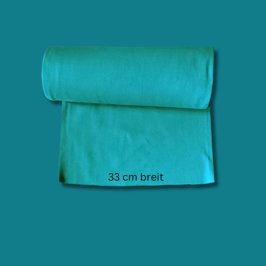 Cuff fabric as tubular fabric in petrol green