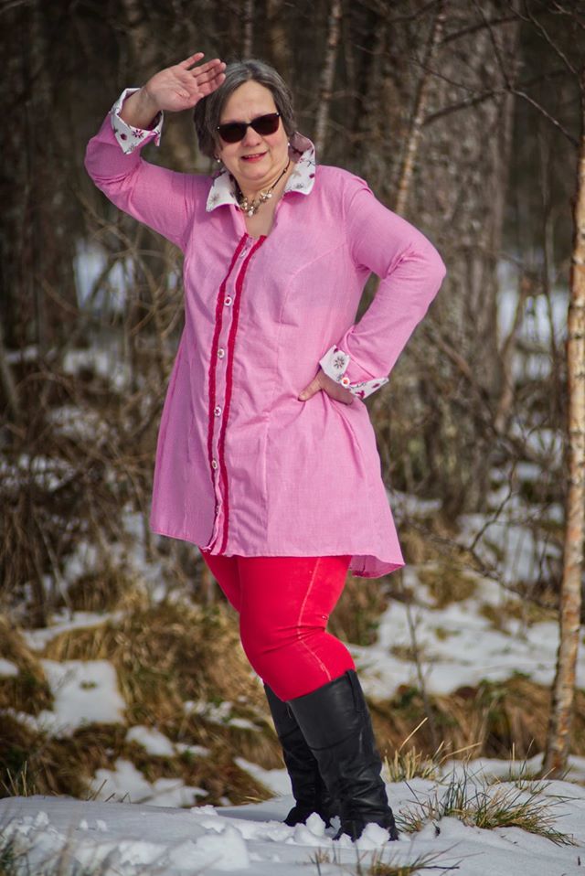 Sayuri Long or short blouse with Viennese seams