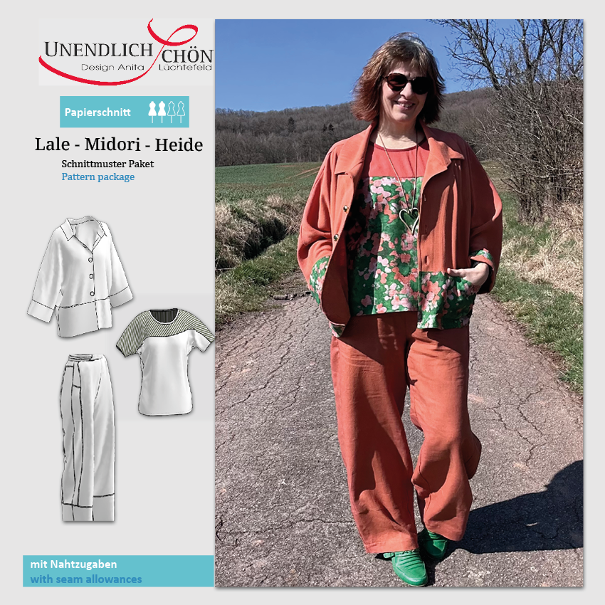 Schnittmusterpaket Midori - Heide - Lale als Papierschnitt