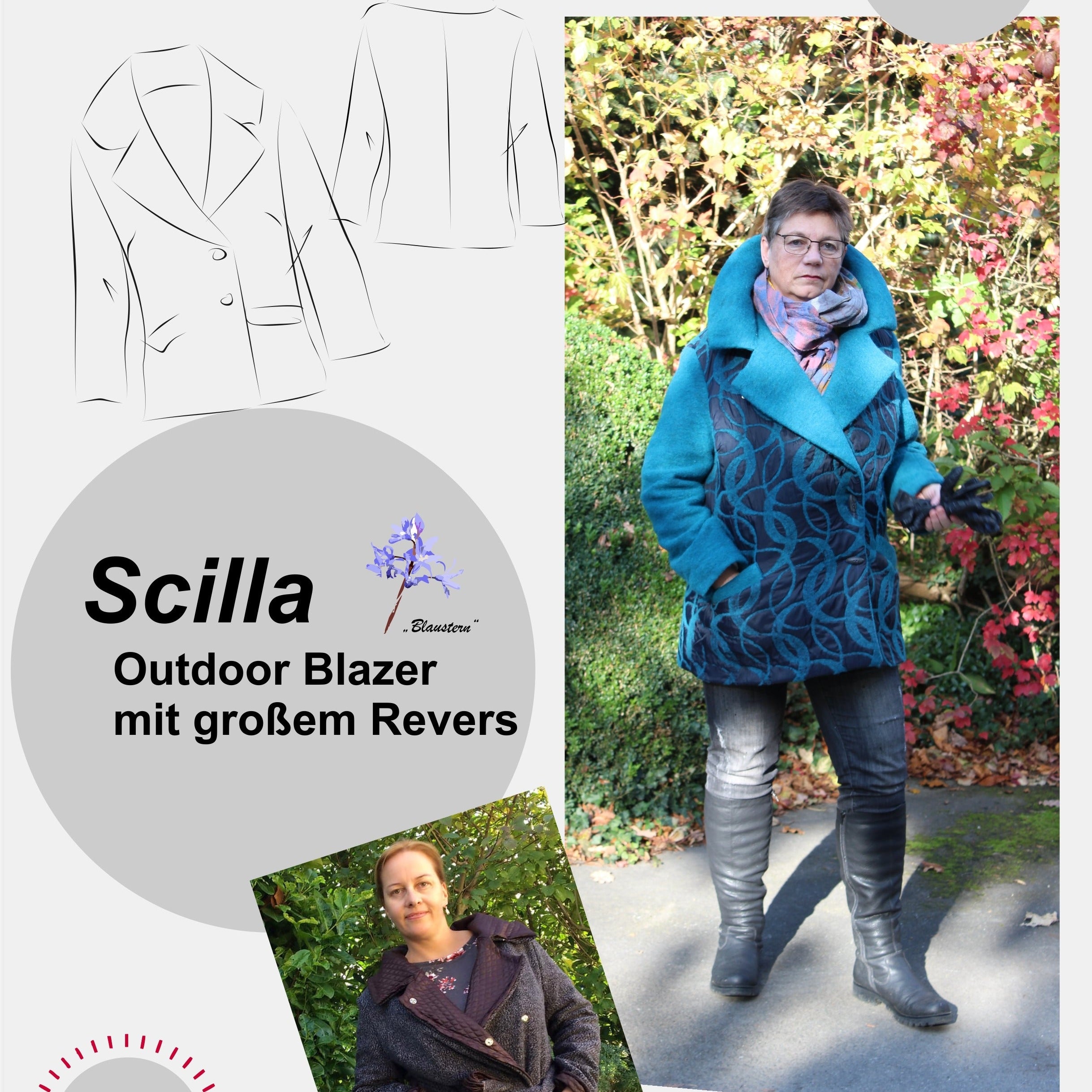 Blazer d'extérieur Scilla à grands revers