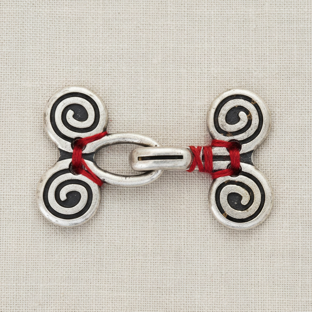 Budke Ornament Haken und Ösen aus Metall zum annähen 3 cm