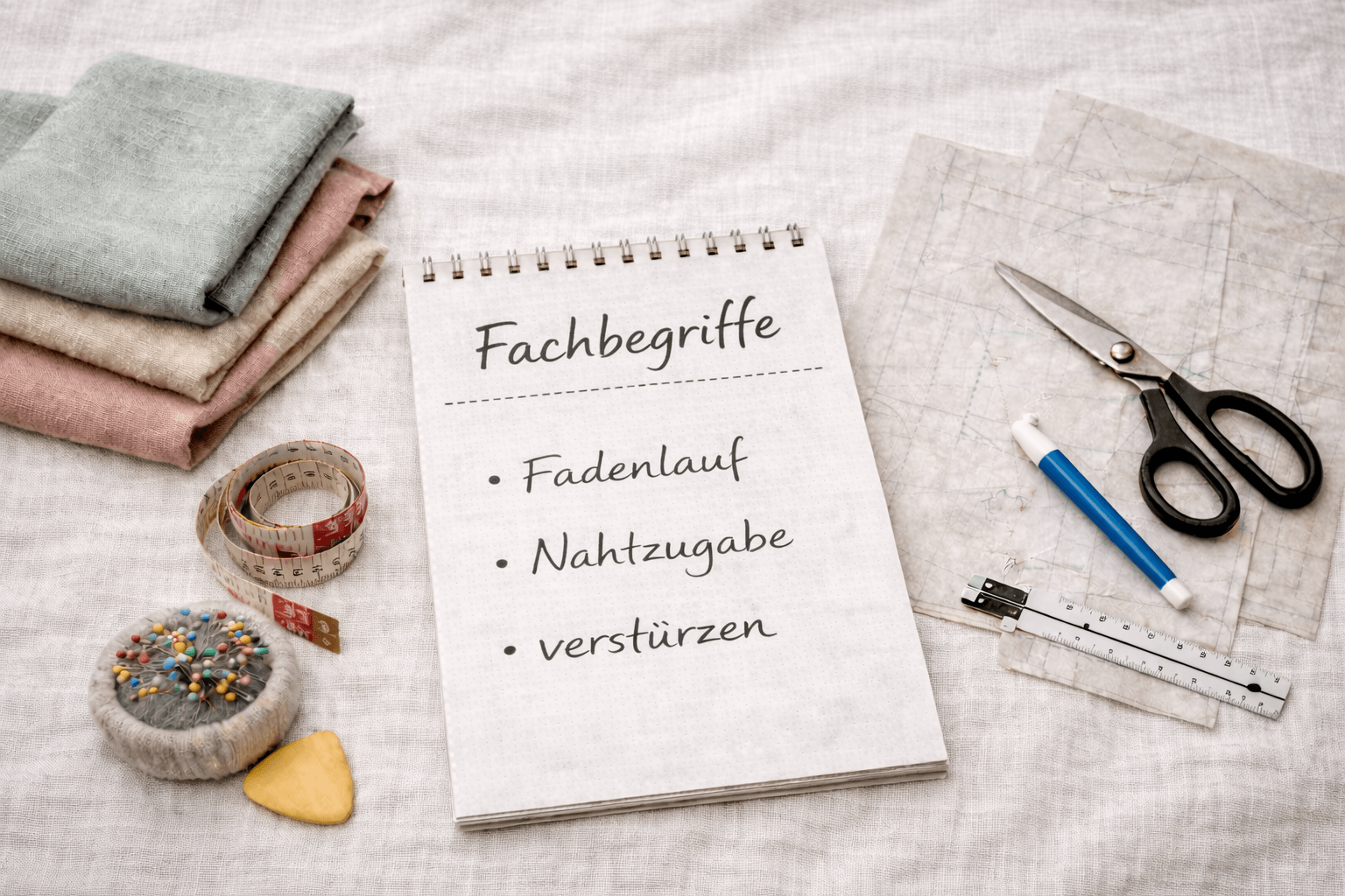 Fachbegriffe in Nähanleitungen einfach erklärt für Anfänger