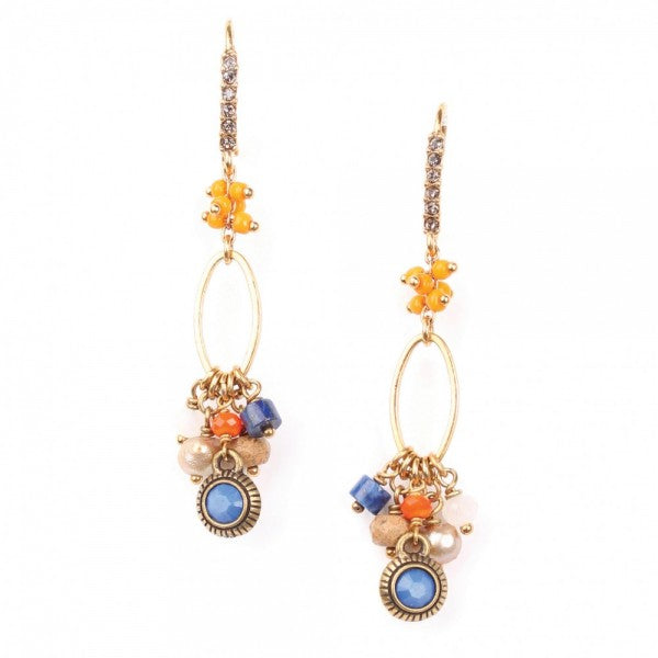 Filigree earrings with rhinestones 