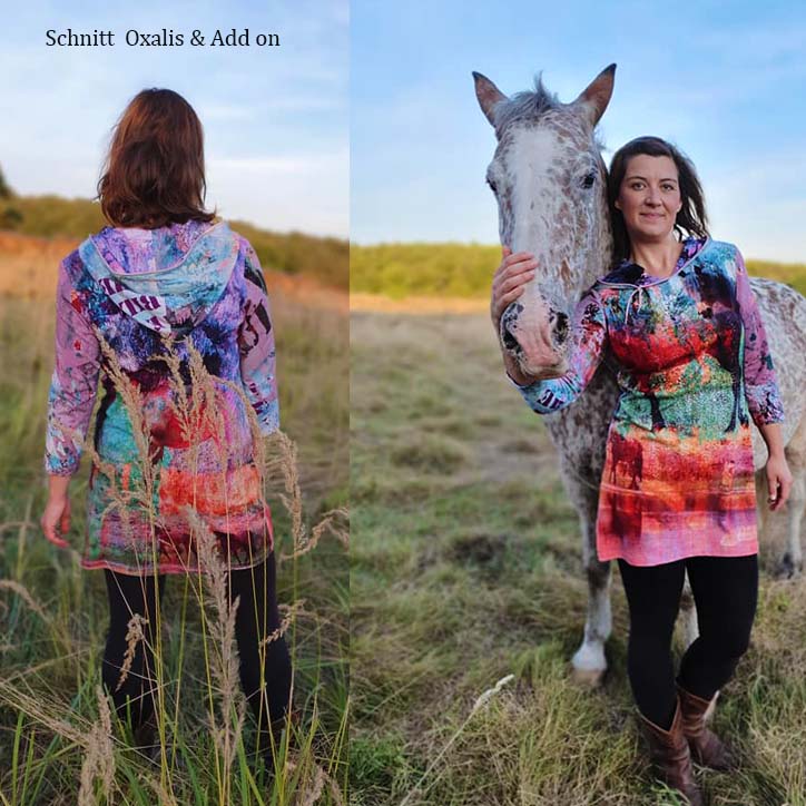 Cotton jersey panel wild horses by Stenzo 