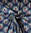 Baumwolljersey Blau mit Ornamenten