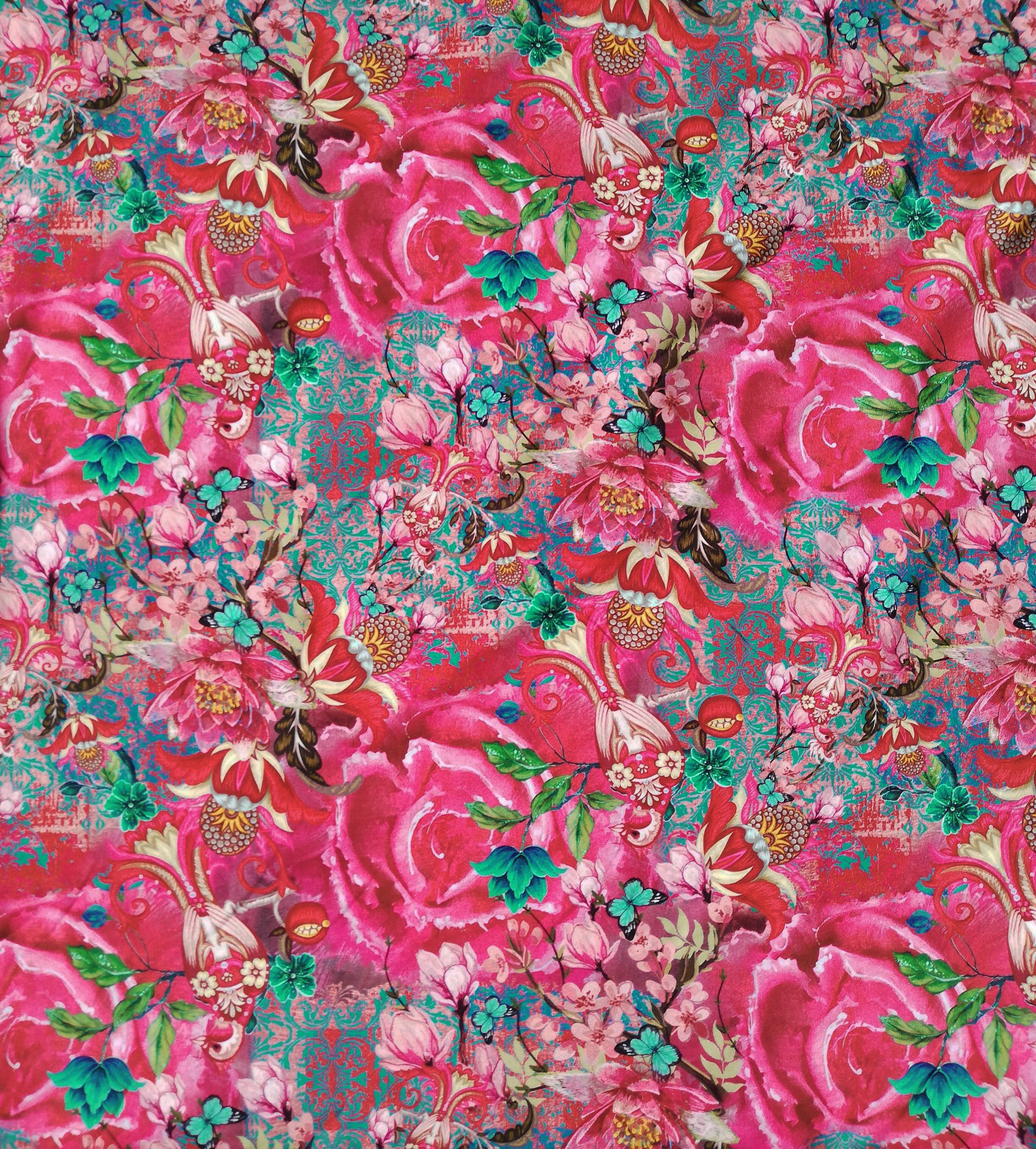 Pink Rose Cotton Print 