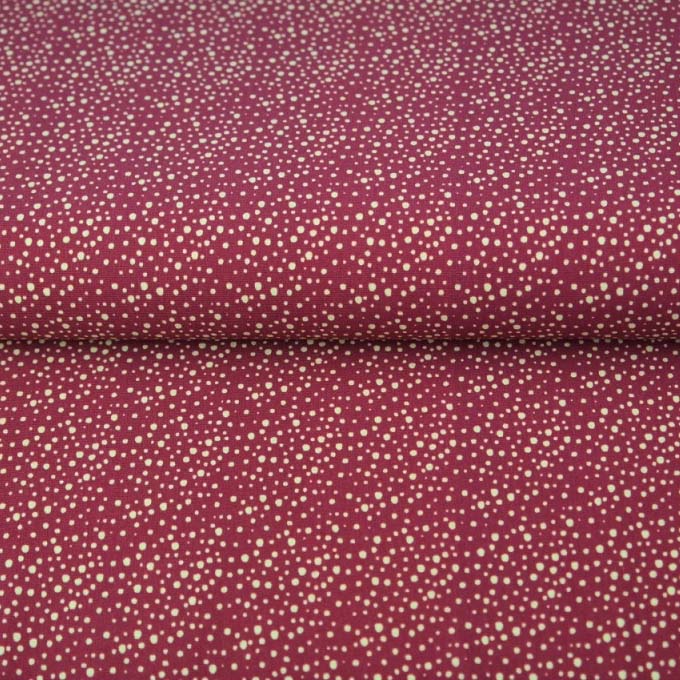 Light wine red cotton jersey digital print with dots 