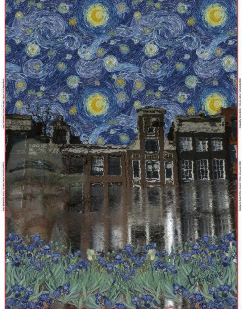 Stenzo panel with motifs by Vincent Van Gogh Starry Sky 