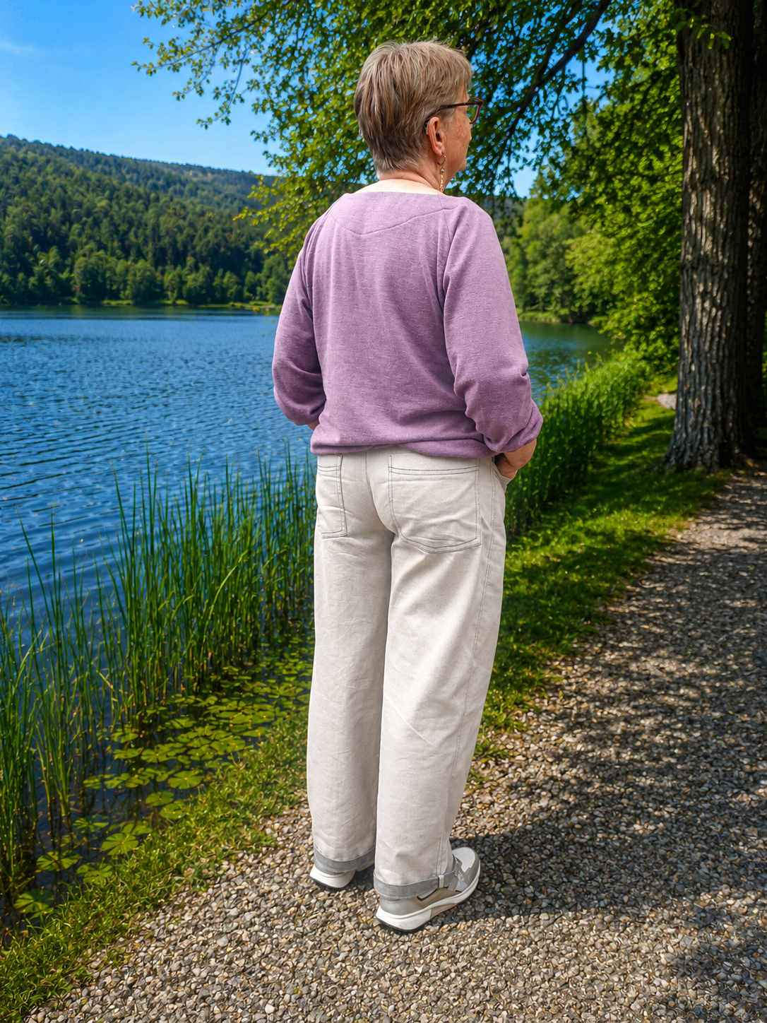 Schnittmuster INULA weiter Cargo Jeans Hosenschnitt mit Gummibund, Aufgesetzten Taschen