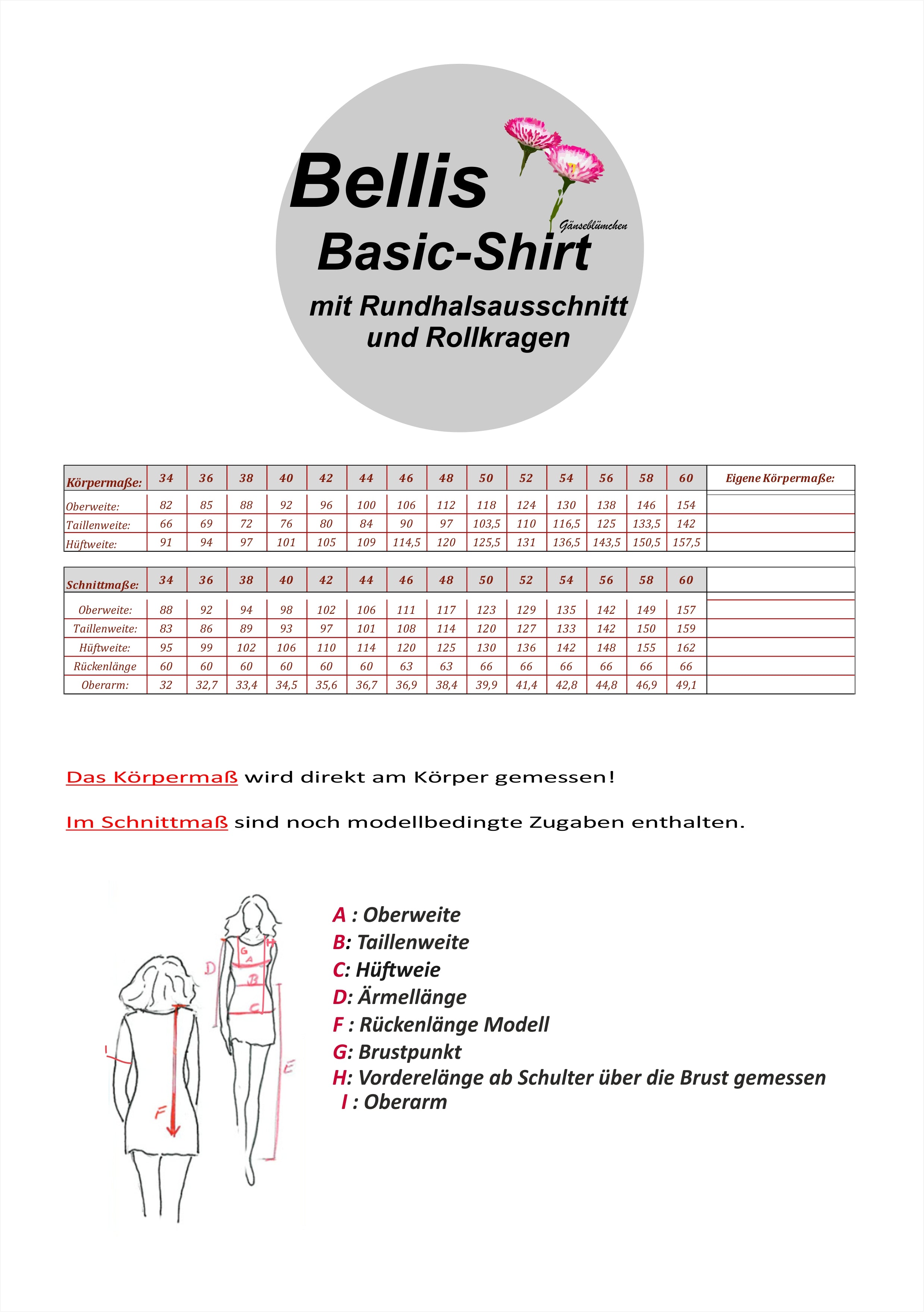 Bellis Basic Shirt Schnittmuster