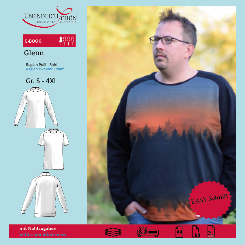 Glenn Raglan Pulli Schnittmuster