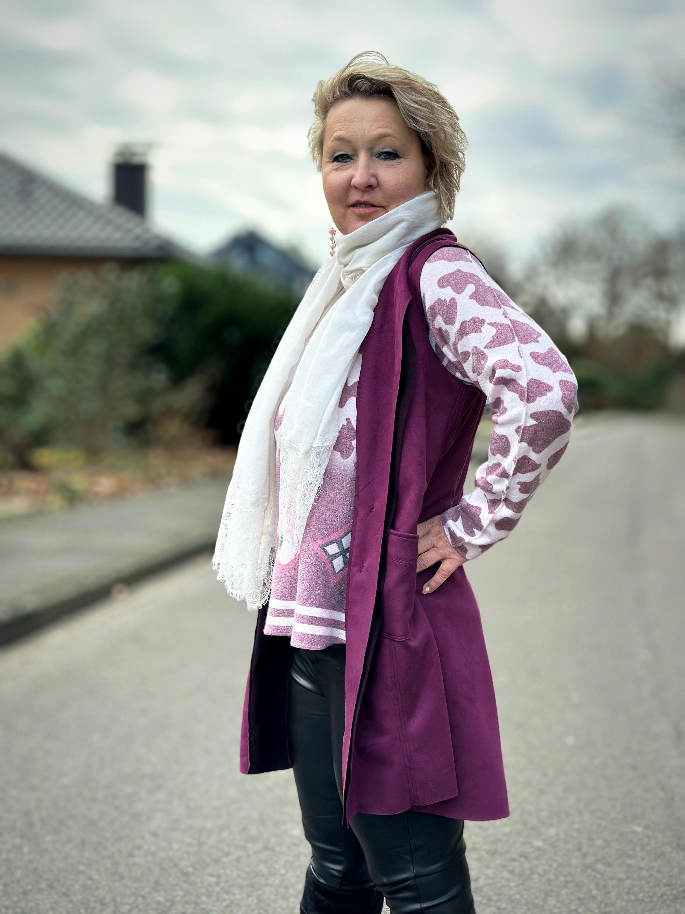 Schnittmuster Kalmia Weste mit doppeltem Wellen-Schalkragen