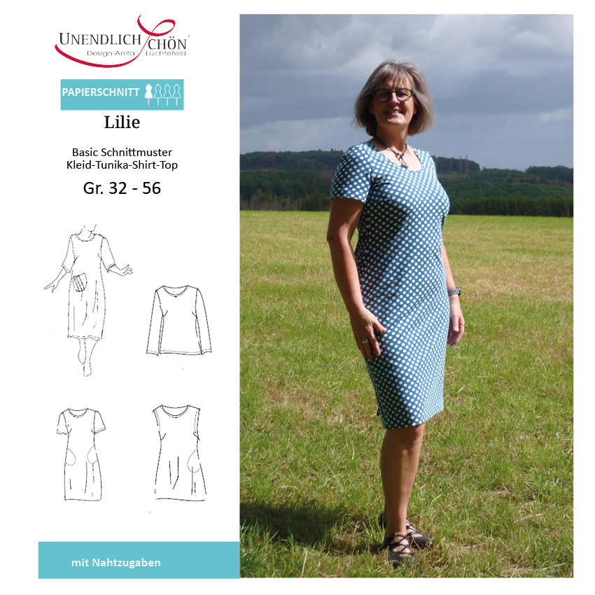 Lilie Basic Kleider- Shirt Schnittmuster