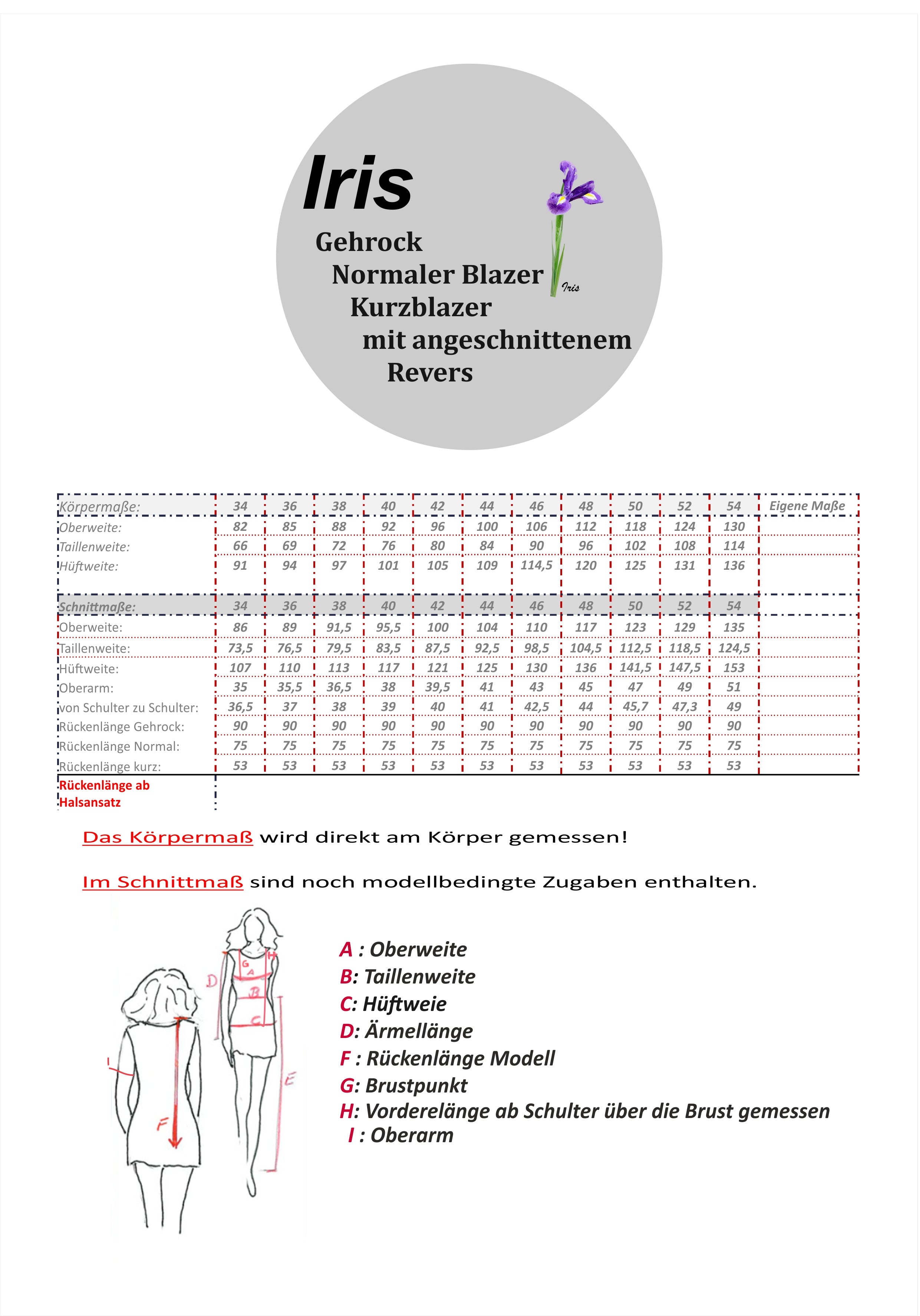 Iris Blazer / Frock Coat Pattern