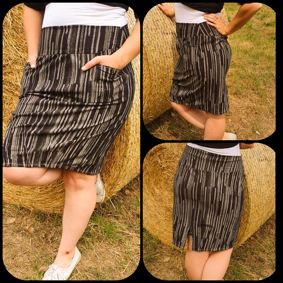 Nurit skirt with decorative darts in the hem