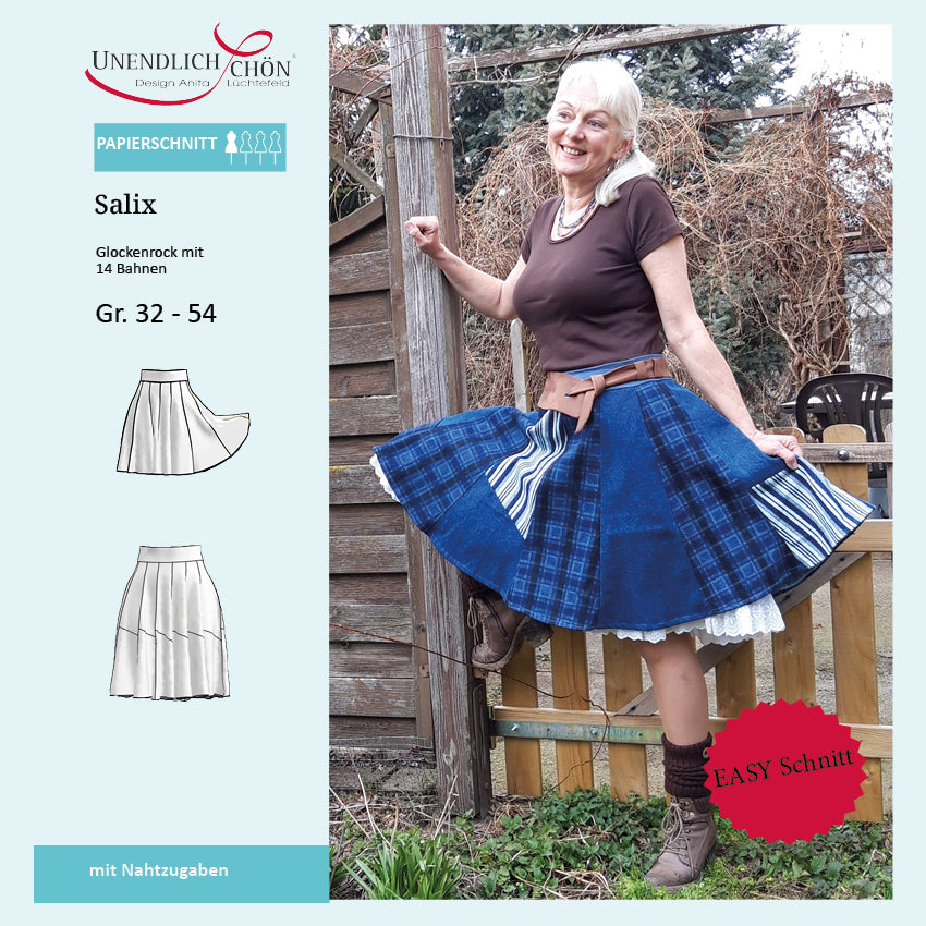 Salix panel skirt pattern