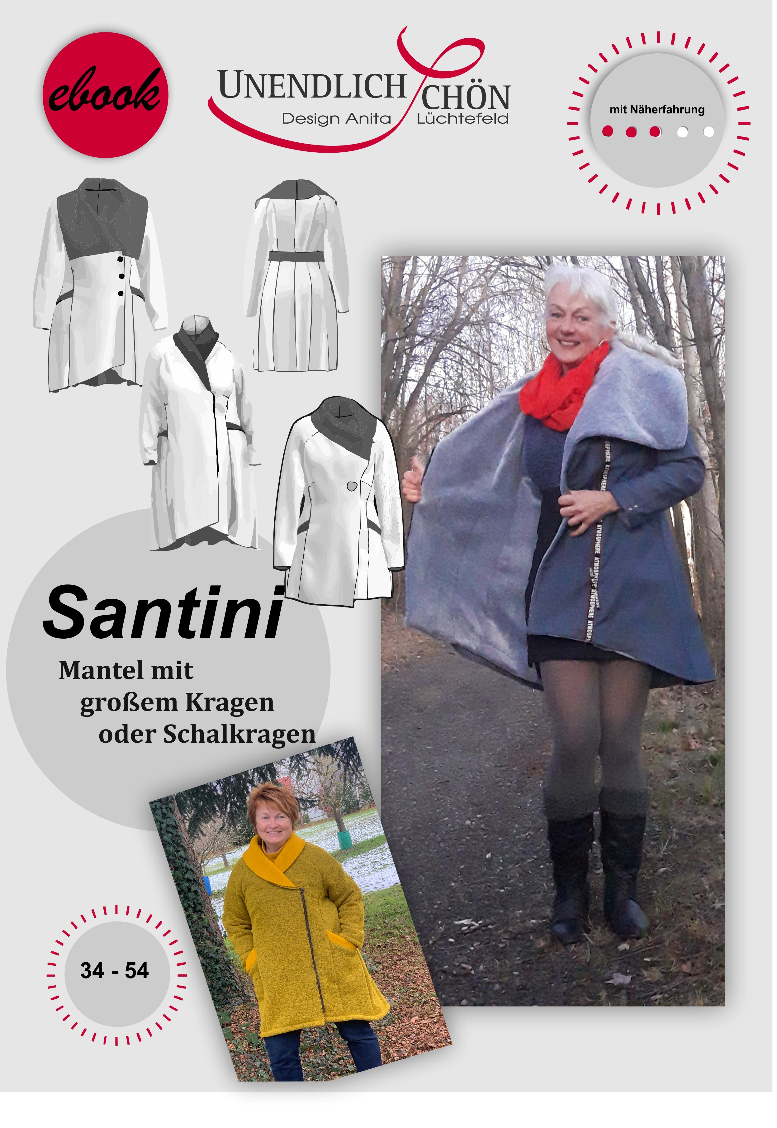 Santini Mantelschnitt mit Kuschelkragen