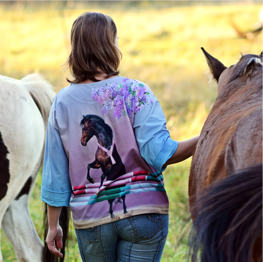 Jersey Panel Jumping Horses 