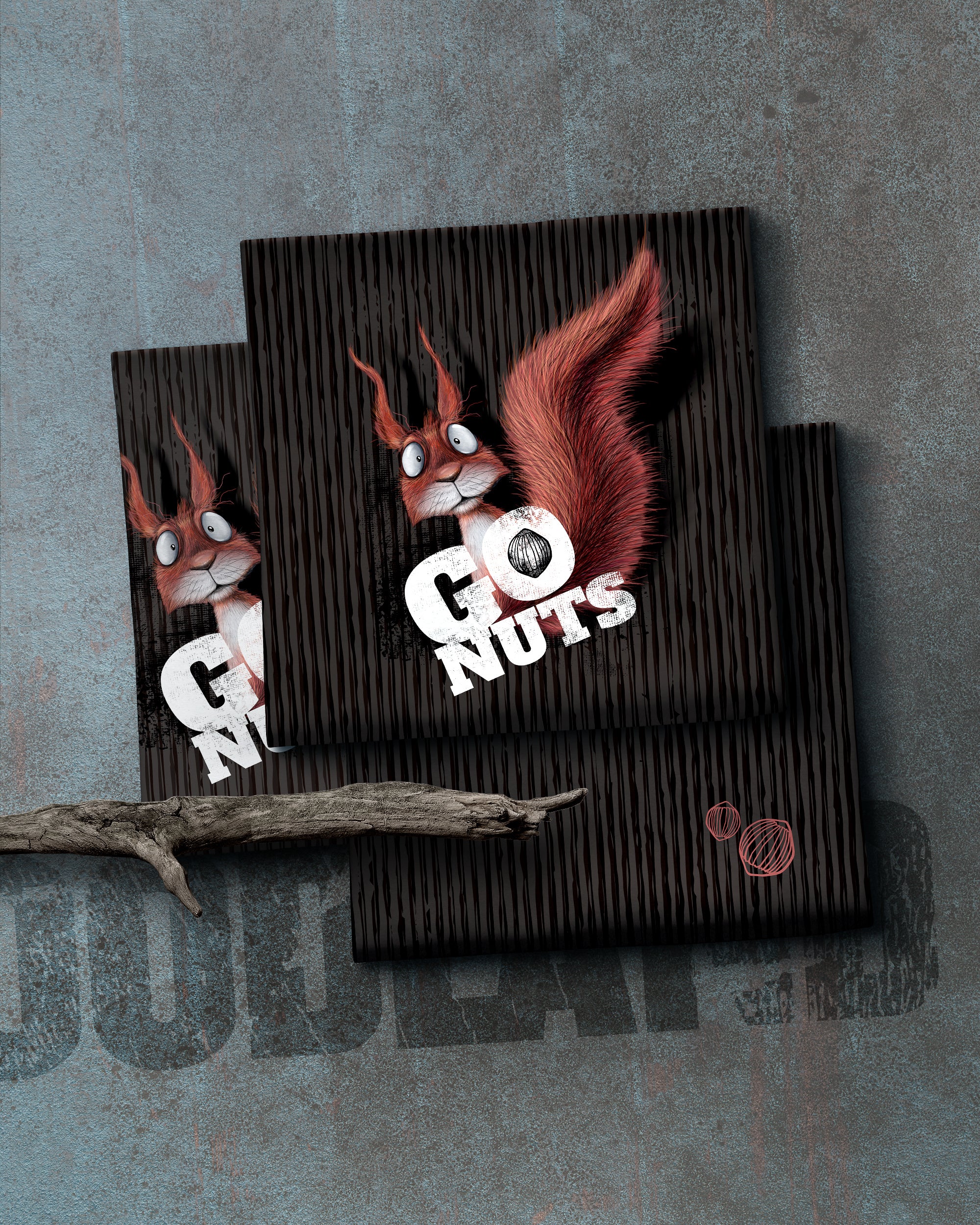 Go Nuts Squirrel Panel brown striped