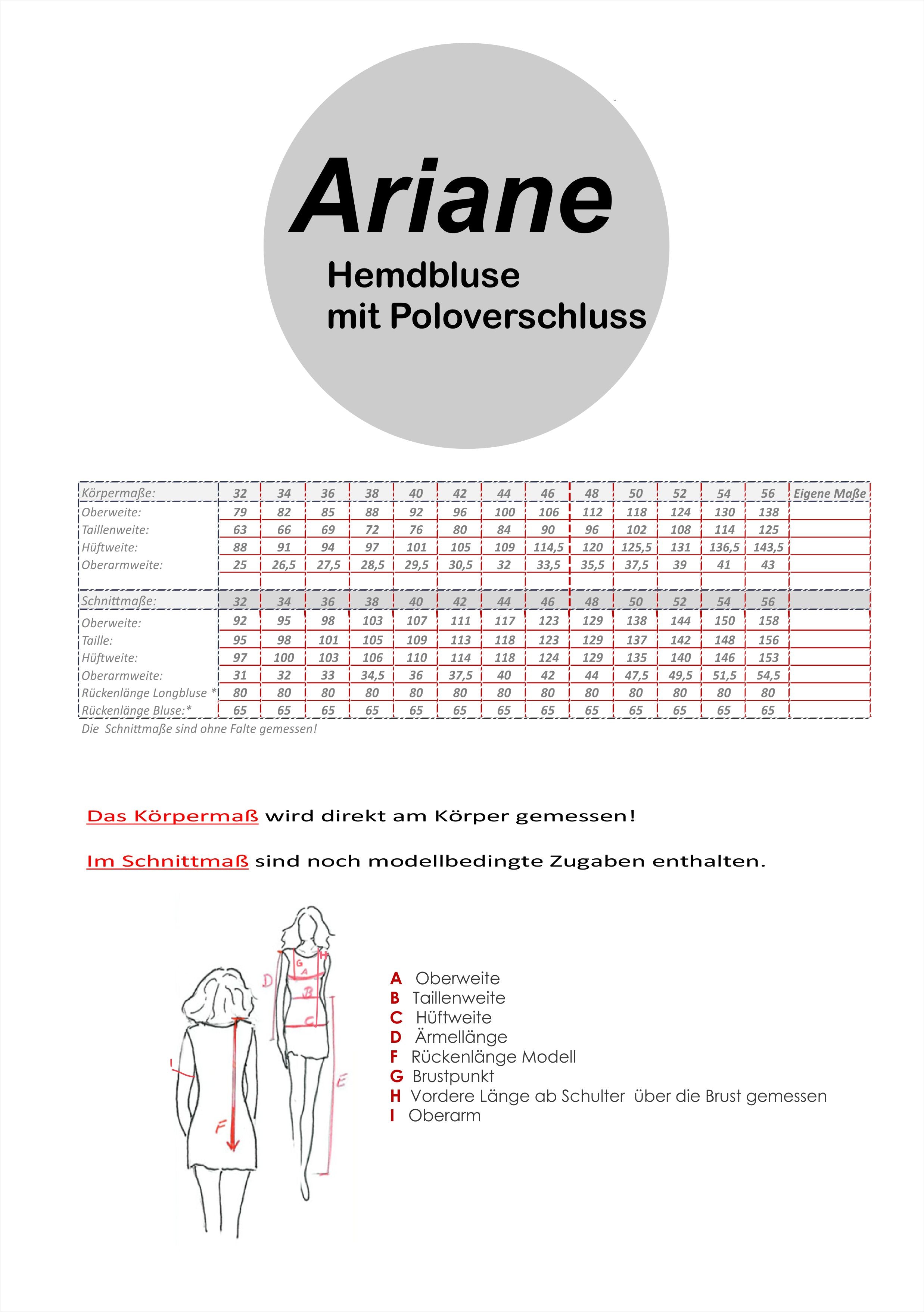 Ariane Hemdblusenschnitt mit Poloverschluss