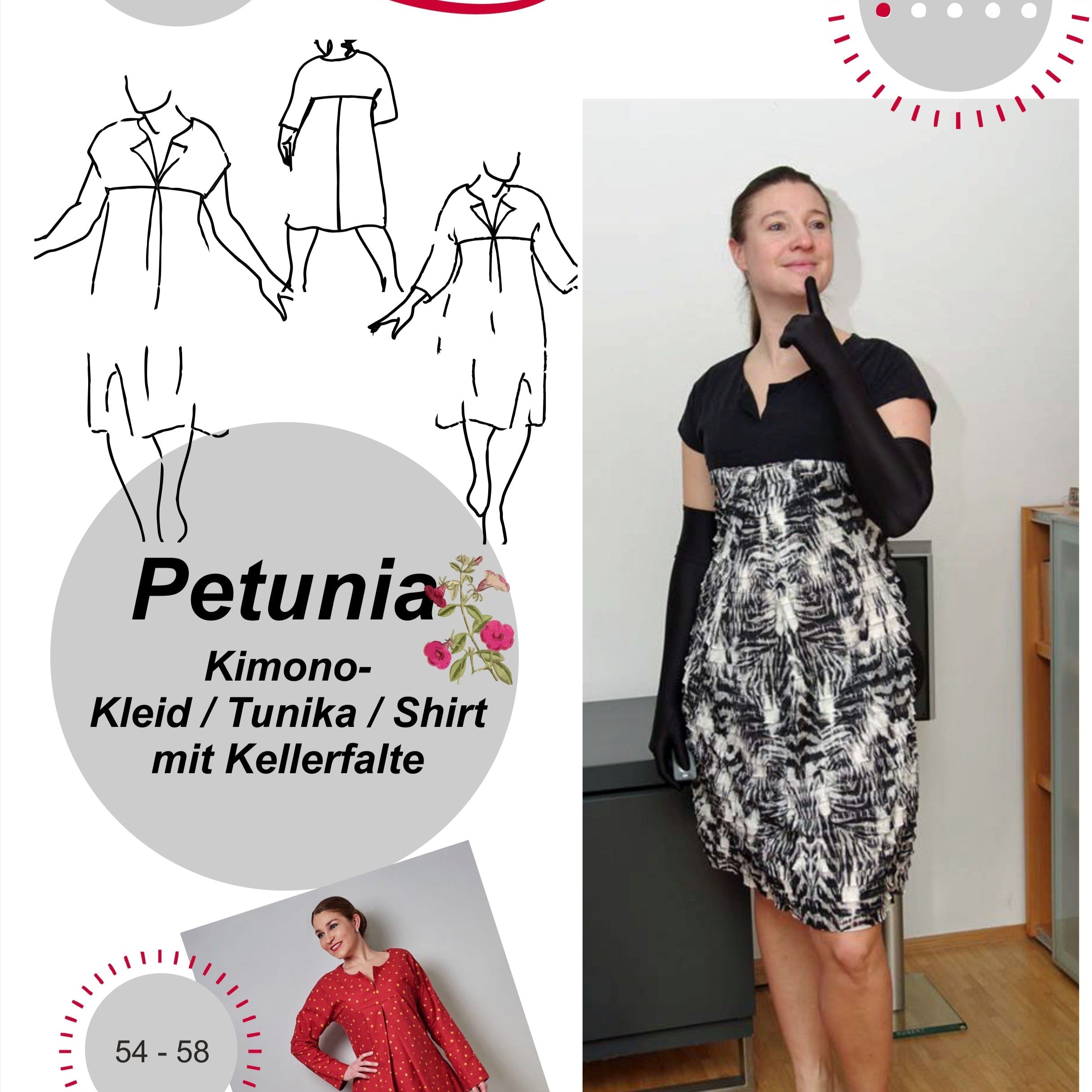 Patron de robe kimono Pétunia